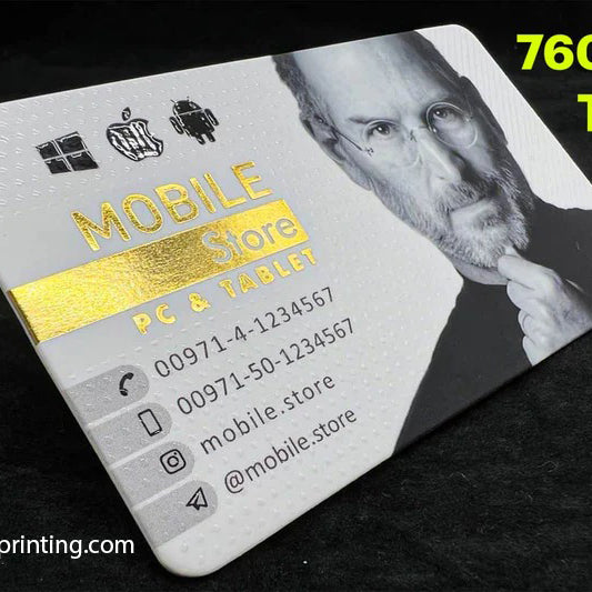 1000 Business Cards, Rounded Corner Gold Foil Spot UV Velvet Laminated 760 mic - Thick