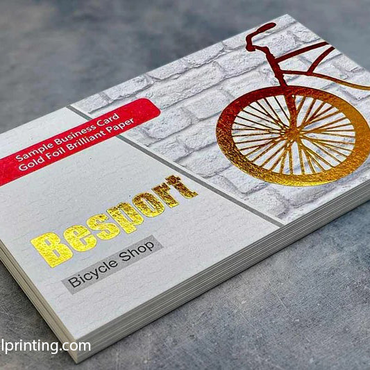 1000 Business Cards, Brilliant Paper, Gold Foil