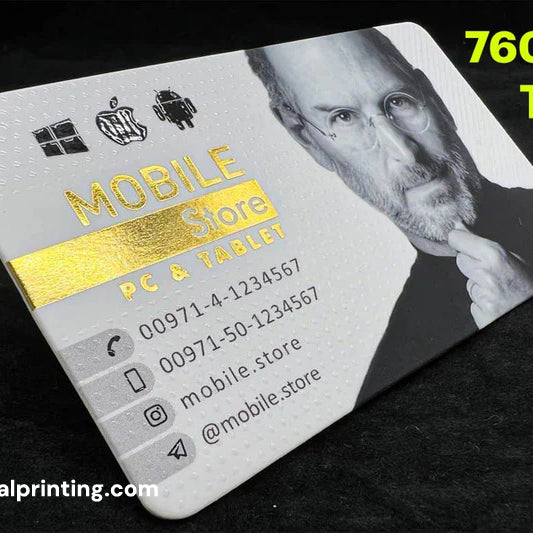 500 Business Cards, Rounded Corner Gold Foil Spot UV Velvet Laminated 760 mic - Thick