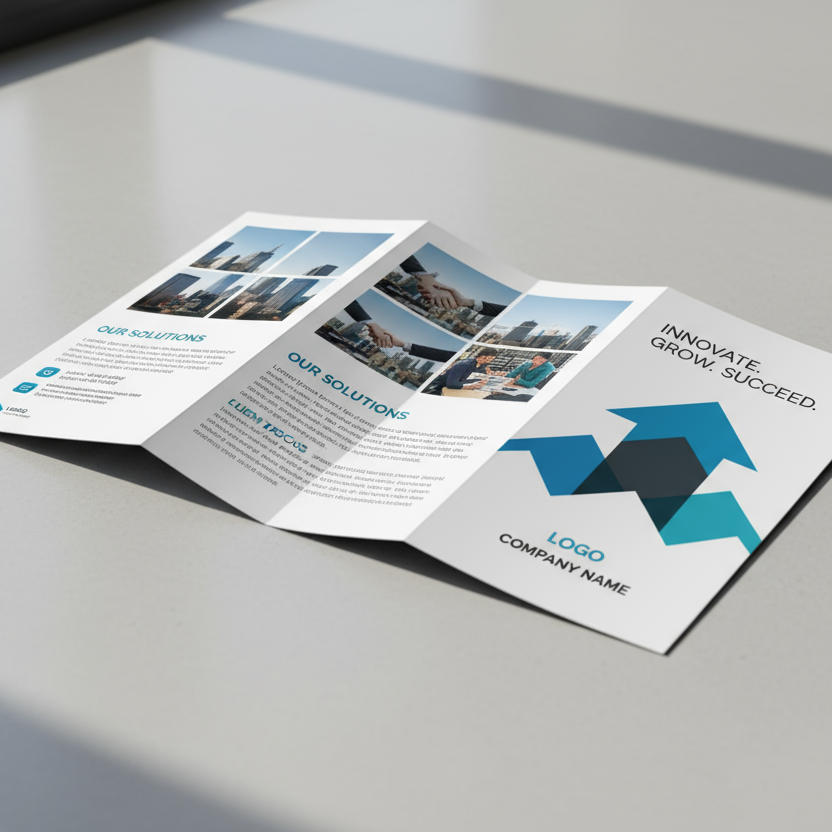 A3 real size brochure mockup with content and size
