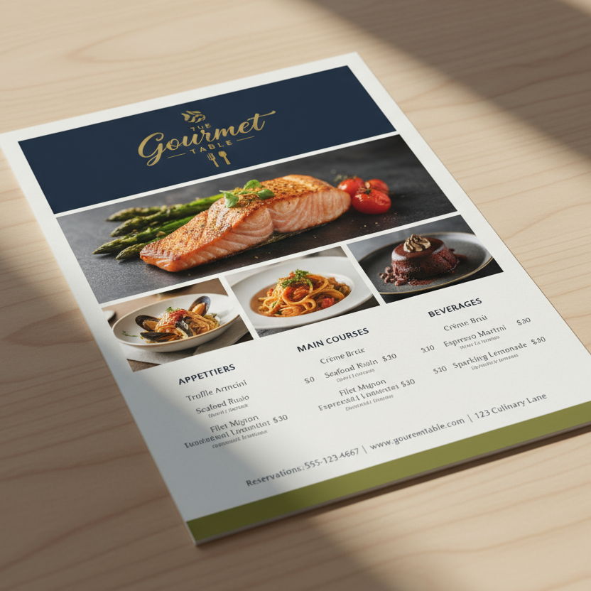 A4 Flyer mockup of restaurant flyer