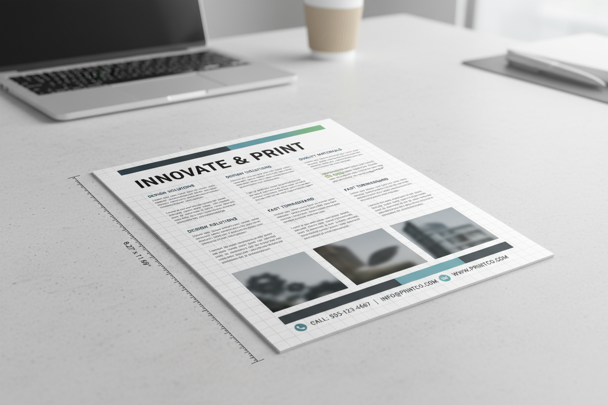 A4 Flyer Mockup with content and size