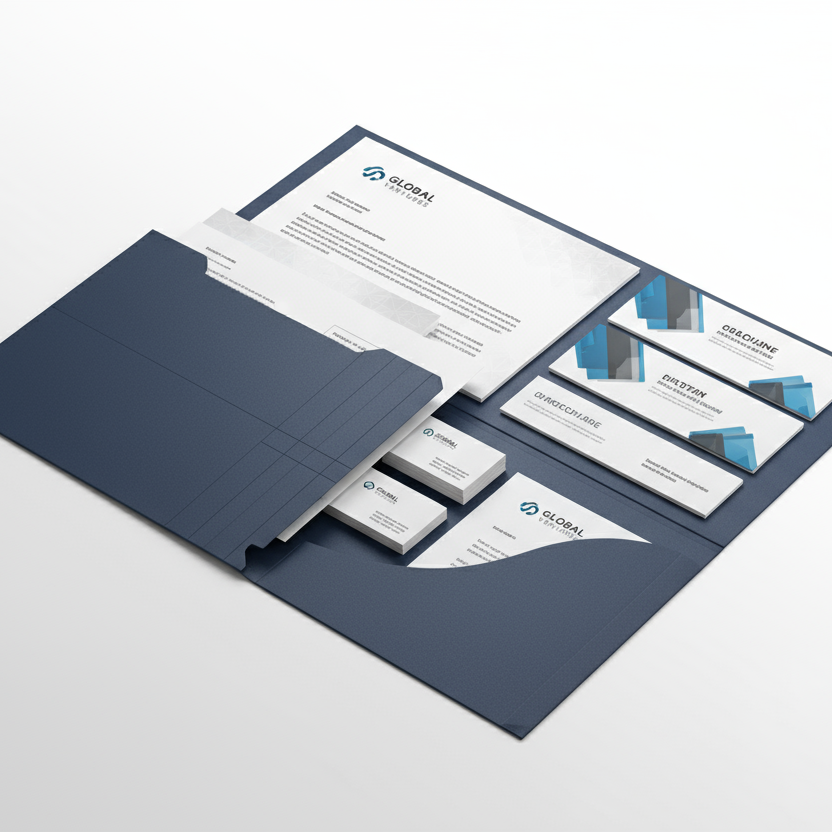 A4 Folder with pocket mockup with content