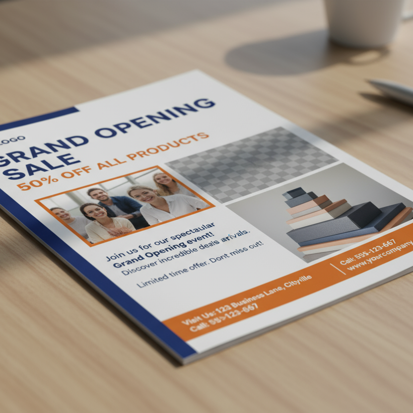 a5 flyer mockup with content