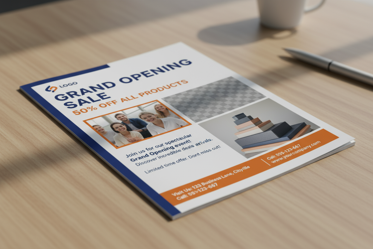 a5 flyer mockup with content