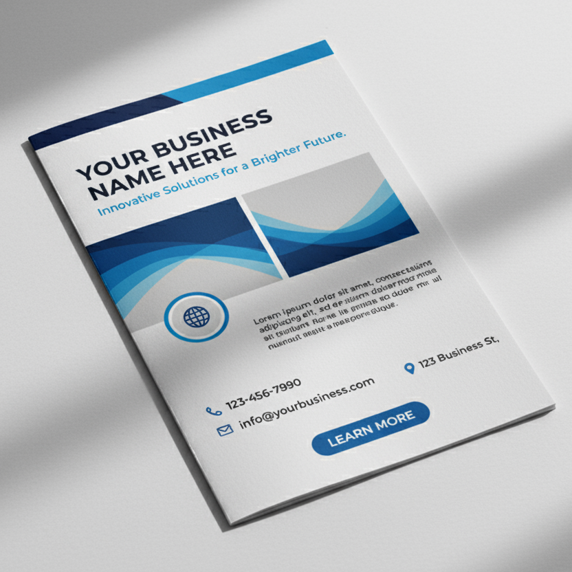 A5 Flyer mockup with dummy content 