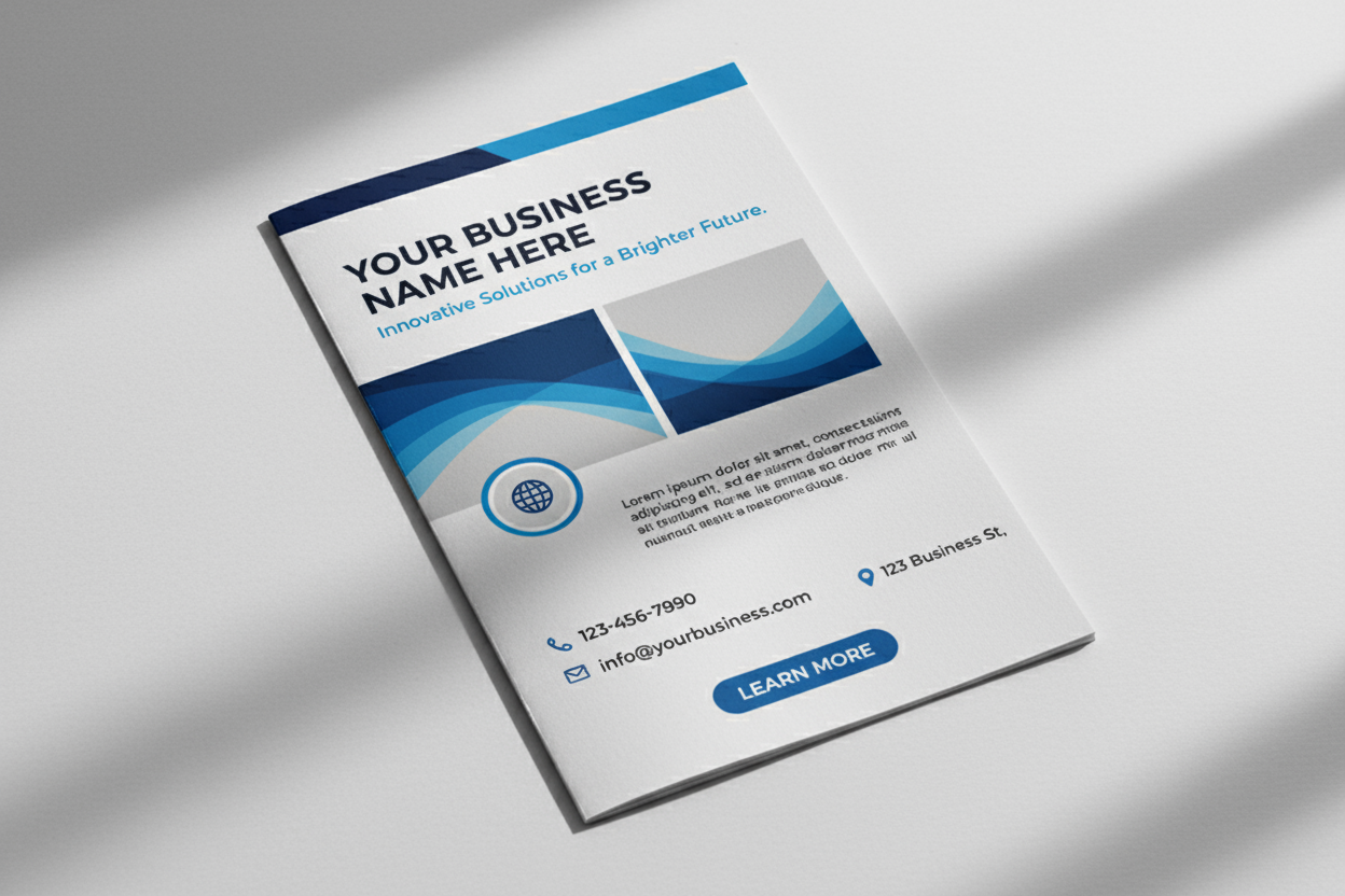 A5 Flyer mockup with dummy content 