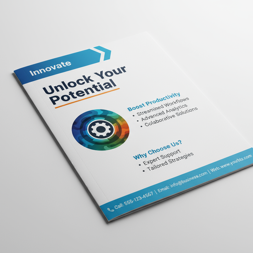 A6 flyer mockup with content