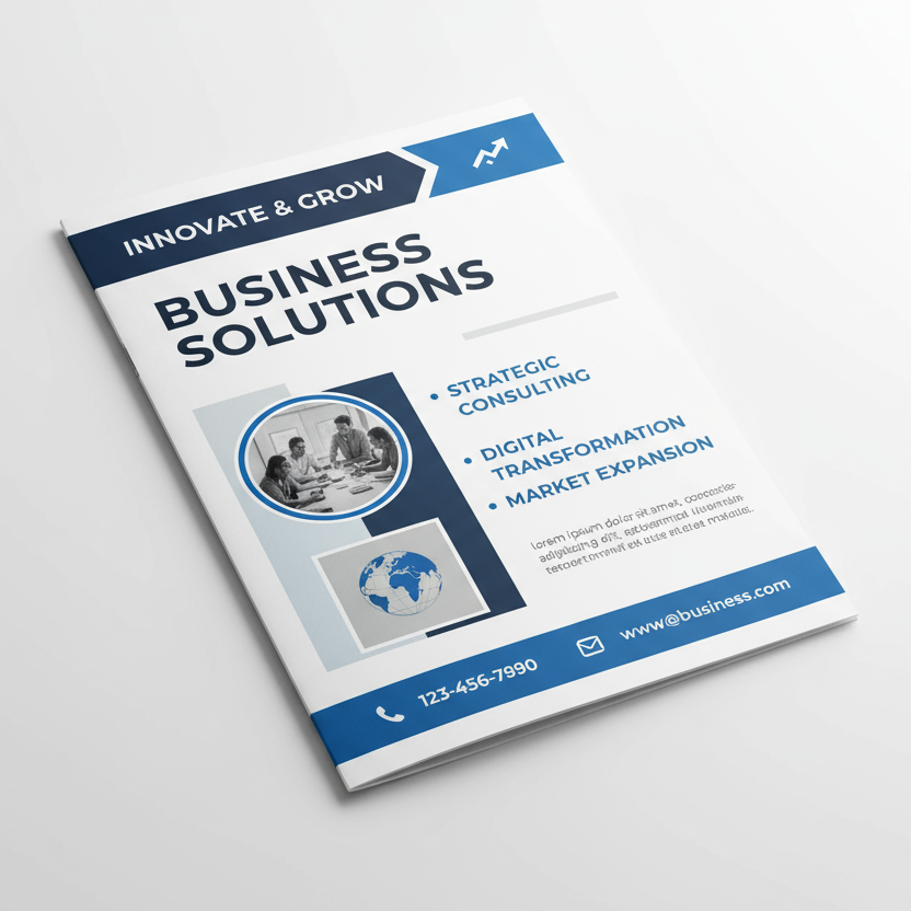 A6 flyer mockup with content