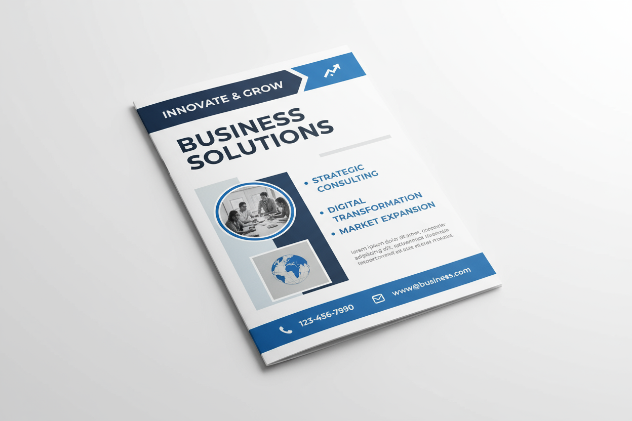 A6 flyer mockup with content