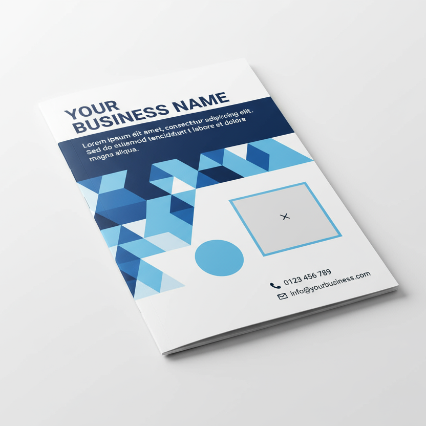 A6 Flyer mockup with dummy content