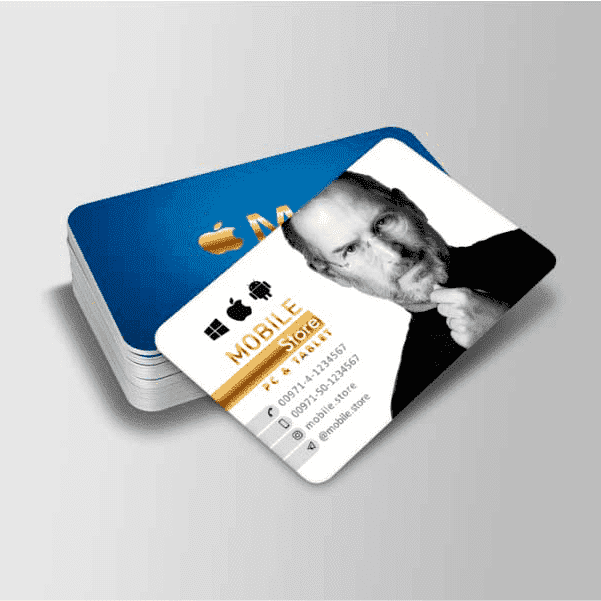 500 Business Cards, Rounded Corner Spot UV Velvet Lamination 760 mic - Thick