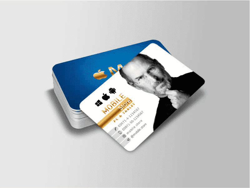 500 Business Cards, Rounded Corner Spot UV Velvet Lamination 760 mic - Thick