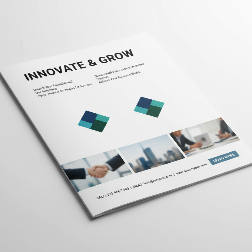 B4 flyer mockup with content and size 