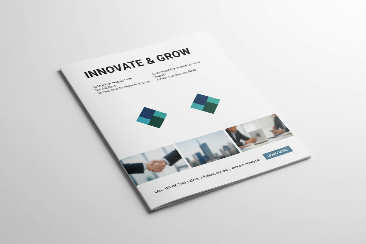 B4 flyer mockup with content and size 