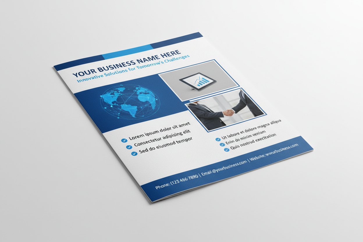 B4 Flyer Mockup with dummy content