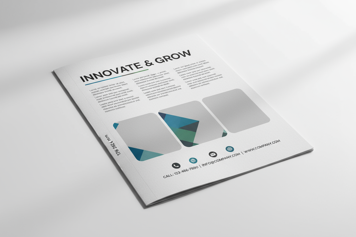 B5 Flyer Mockup with content and size