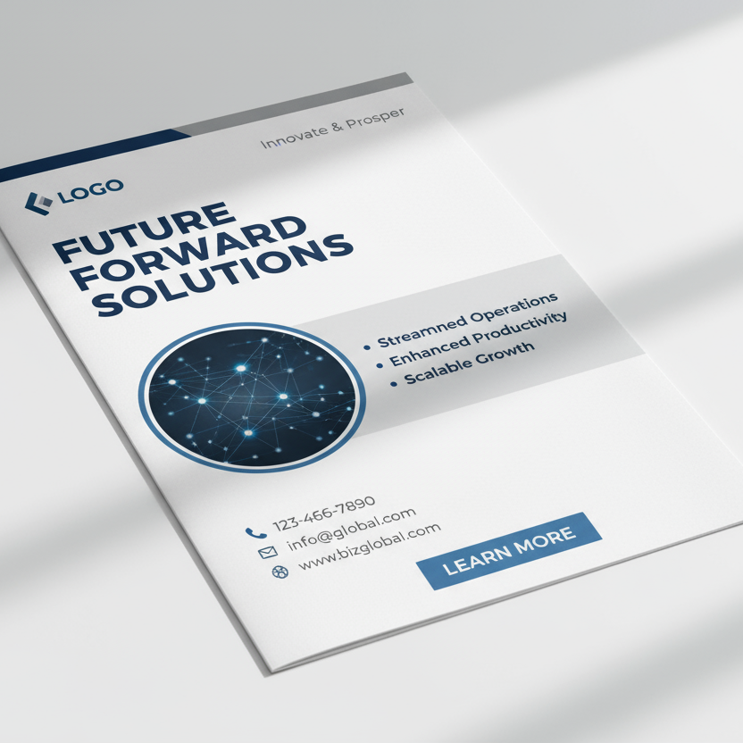 B6 Flyer mockup with content