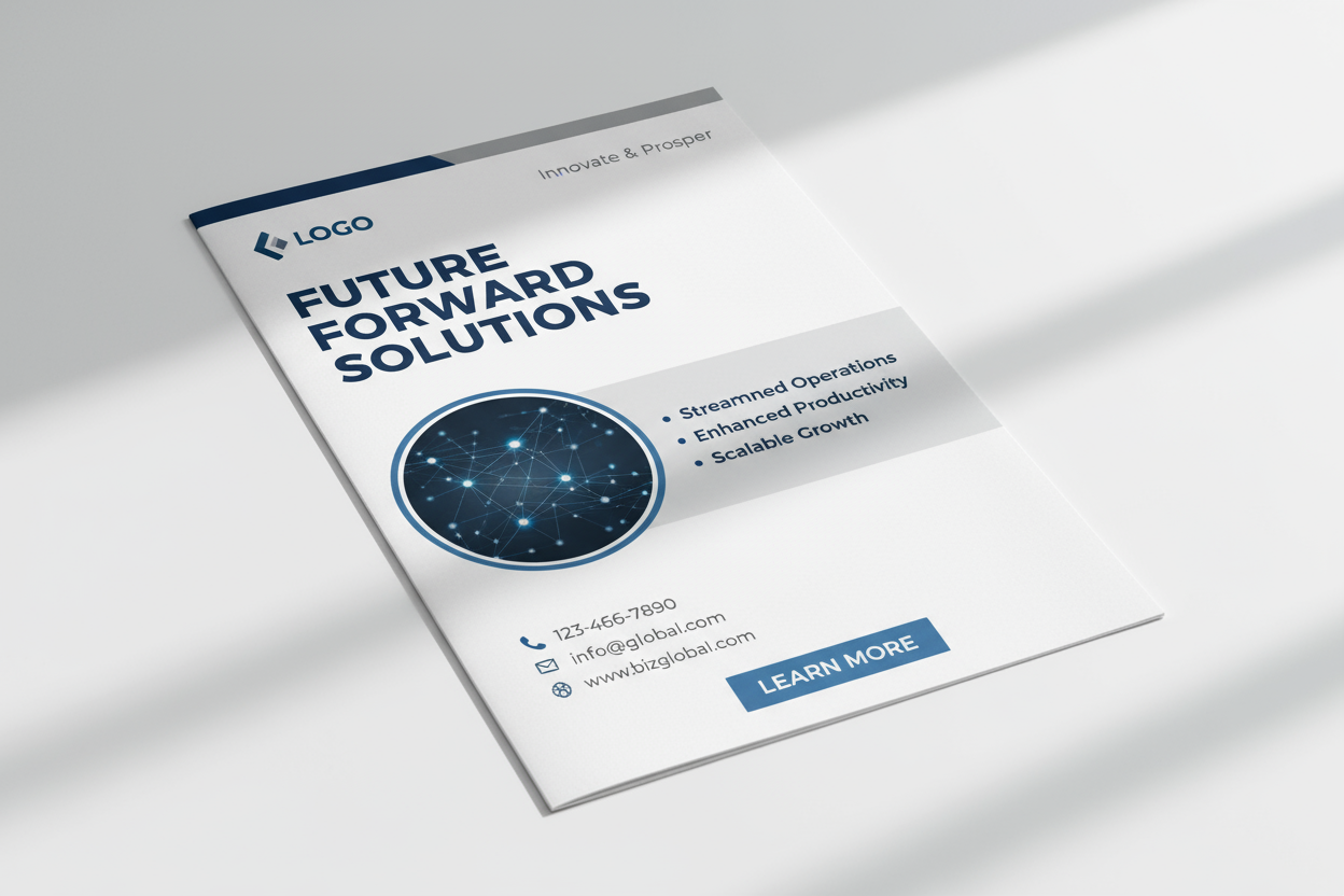 B6 Flyer mockup with content