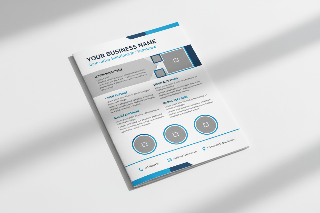 b6 flyer mockup with dummy content