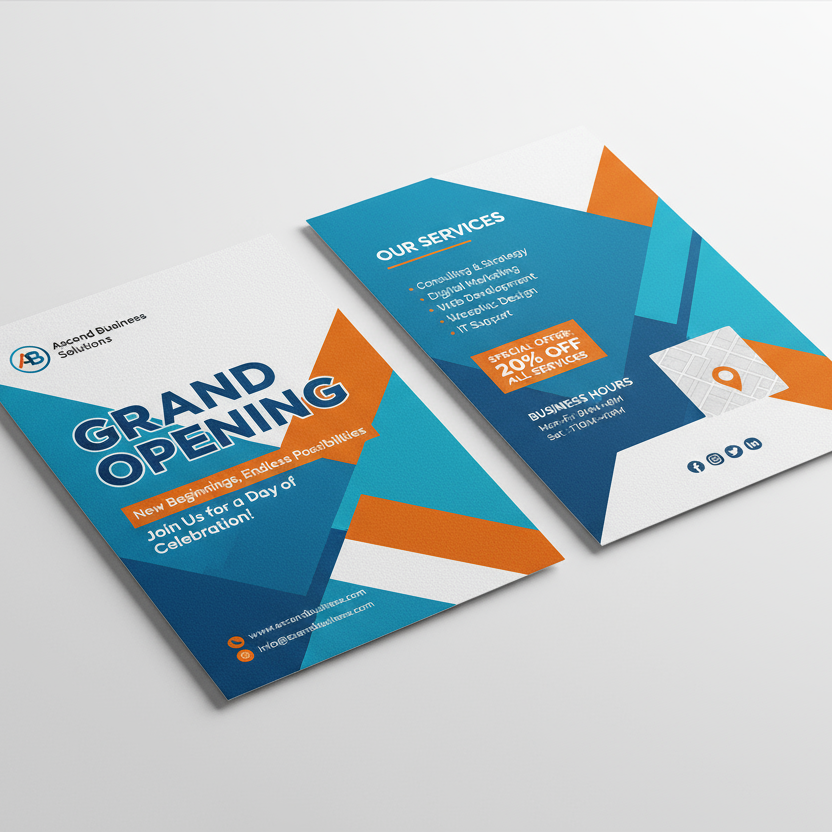 DL Double side flyer mockup with content