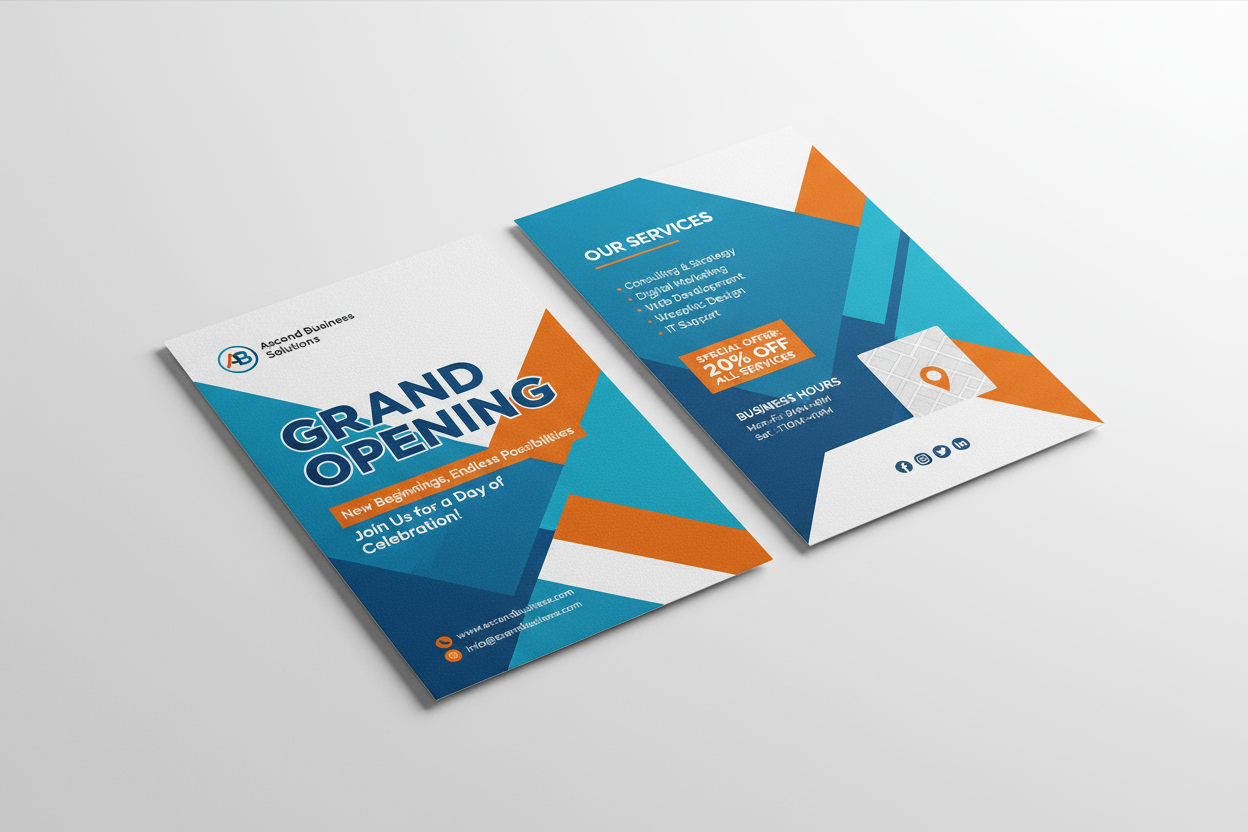 DL Double side flyer mockup with content