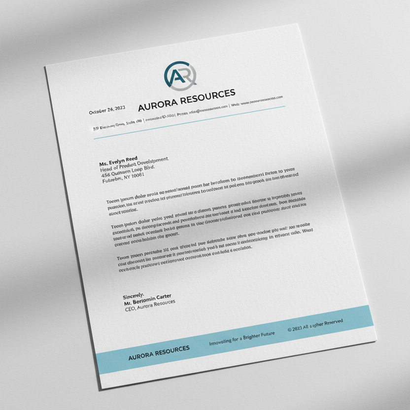 Letterhead mockup with content 
