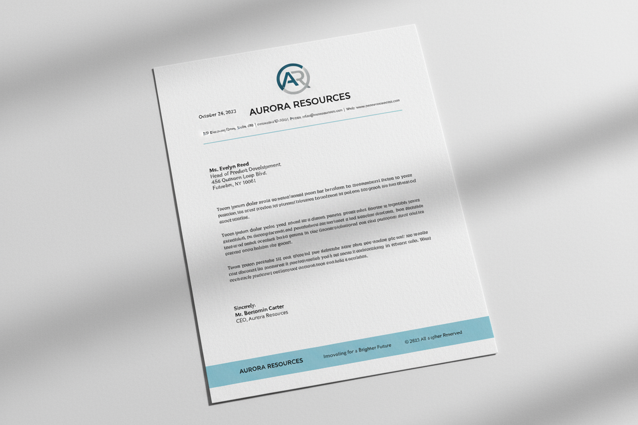 Letterhead mockup with content 